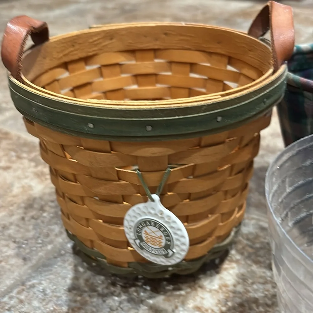 2000 Longaberger Golf Basket Liner Protector and Tie-on